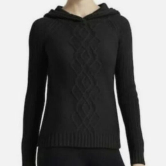ATHLETA Size Small Cold Spell Cable Knit Fine Merino Wool Hooded Sweater Women’s - Picture 1 of 7
